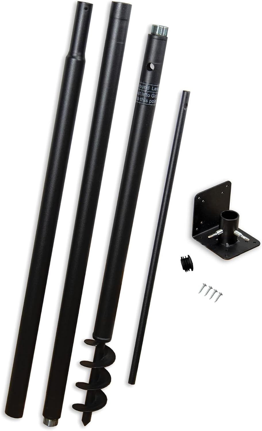 Universal Mounting Pole Kit - Heavy Duty Bird House or Bird Feeder Pole for Outdoors, Galvanized Steel, Threaded Joints, 30 lb Capacity, Auger Base