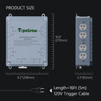 8-Lighting Relay Controller with Trigger Cord 8-Outlet Relay Controller Maximum 8000W for Hydroponics Indoor Double Ended HID Grow Light and Hydroponics System