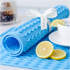 CAKETIME 2 Pack Colorful Silicone Dish Drying Mat for Kitchen Counter Multiple Usage for Cooking Baking Office Coffee Under Sink Accessories Apartment Appliances Pioneer Woman Stuff 15"x11.5" Blue