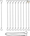Adjustable Hanging Chain with Hooks, 25Inch, Black 15pcs Heavy Duty for Hanging Grow Lights, Christmas Wreath, Neon Sign, Indoor Plants, Bird Feeders