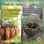 6 Pack 14 Inch Hanging Basket Coco Liners Replacement, Round | 100% Natural Coconut Liners for Planters, Breathable Coconut Fiber Planter Liners for Indoor Outdoor Plants, Flowers, Herbs