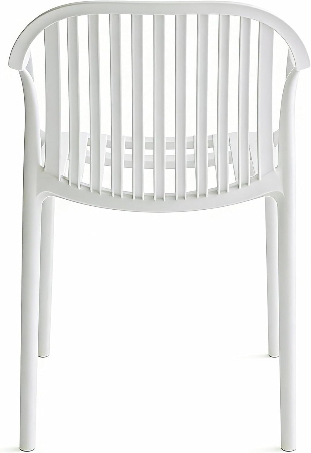 UV-Resistant Outdoor Dining Chairs, Set of 4 (White) | UV-Resistant, Sackable, No Assembly Needed, 300lb Capacity, Plastic Modern Armchairs for Patios