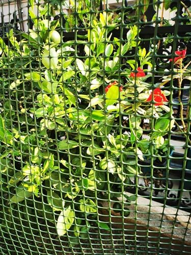 potatolife green plastic garden fence, hardware mesh, 40'' showing dimensions