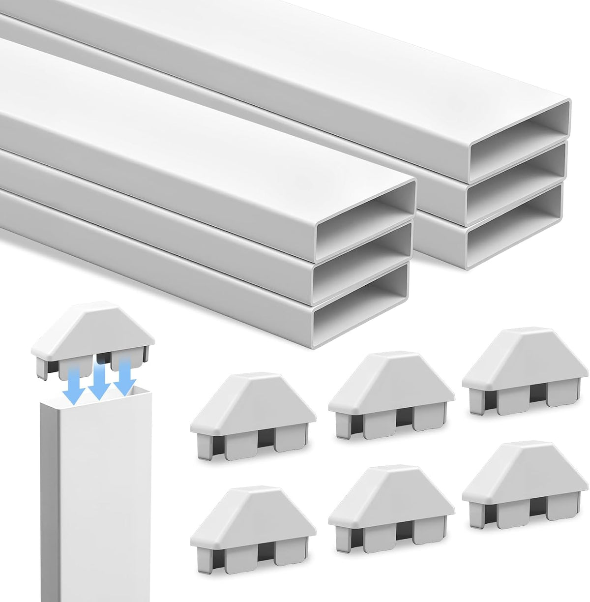 vinyl pvc fence panel with post caps 7/8", main product view