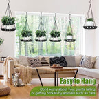 enhon 4 pack plant hanger, 12" metal hanging showing dimensions