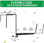 window box brackets, adjustable planter box brackets, heavy shown in use