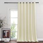 NICETOWN Room Darkening Curtain for Sliding Glass Door, Blackout Patio Door Curtain Wide Window Treatment Privacy Thermal Insulated Drapes for Bedroom/Living Room (1 Panel, Beige, W80 x L95)