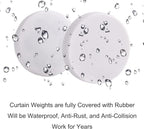 Magnetic Shower Curtain Weights, Rubber Covered Heavy Duty Weights, Prevent Curtain Liner from Blowing Around, Work for Drapery, Tablecloth, Flag, Outdoor Curtain 4 Pairs(Pack of 8)