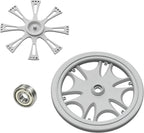 Rotatable Trash Can Wheel Covers with Bearings (Grey) | Decorative Wheel Rim Covers for Garbage and Recycling Bins, Wheel Cap Set (2-Pack)