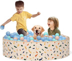 AirSwim Dog Pool, Foldable Kiddie Pool Hard Plastic, 47" x 12" Ball Pit | Portable Swimming Pool for Dogs Cats and Kids, Collapsible pool Pets Bath Tub Sandbox Suitable for Indoor and Outdoor Game