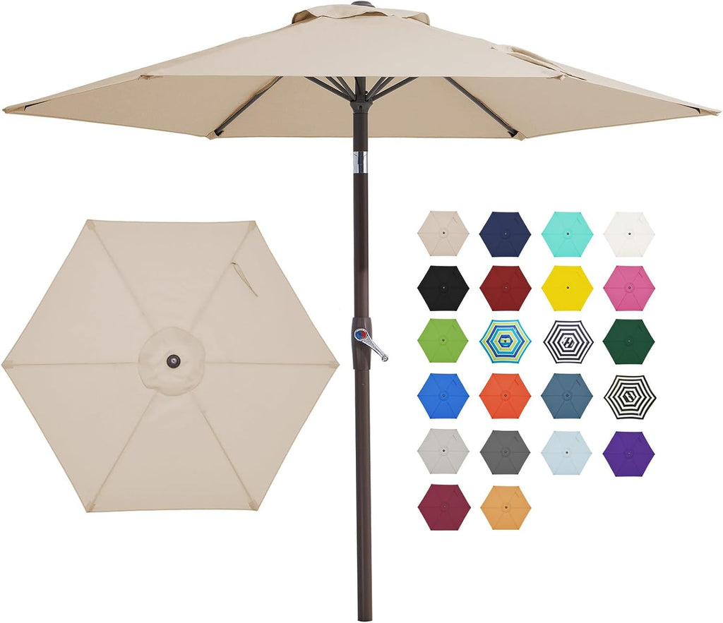 jearey 7.5 ft outdoor patio umbrella, table umbrella shown in use