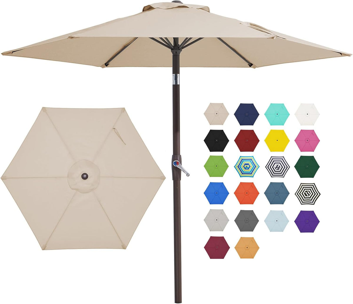 jearey 7.5 ft outdoor patio umbrella, table umbrella shown in use