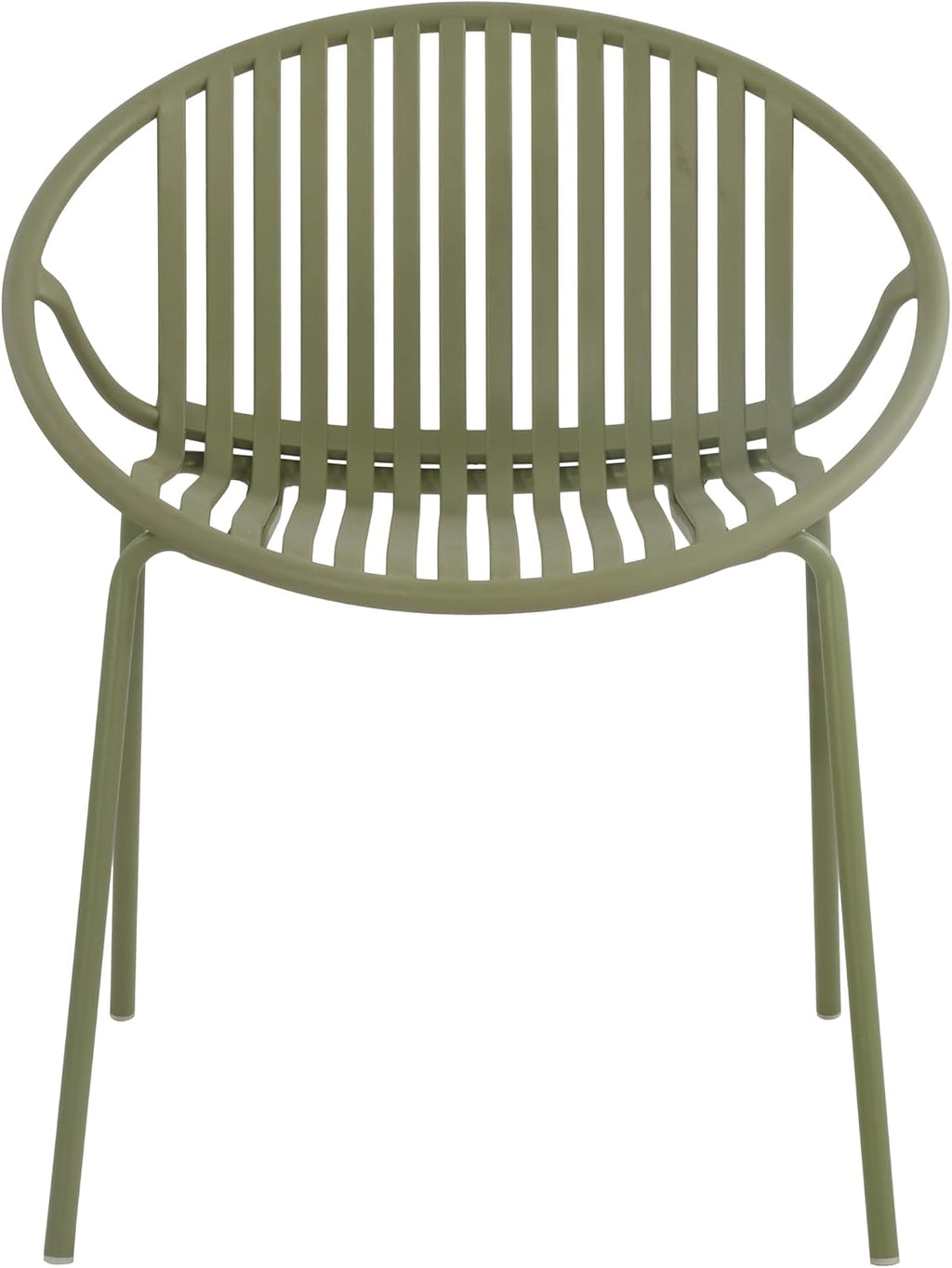 Christopher Knight Home Set of 2 Tita Modern Patio Outdoor Dining Chairs, Stacking Chair, Outside Dinner,Garden/Balcony/Poolside Stackable Accent Chairs,Metal Legs,Plastic Cutout Backrest, Green