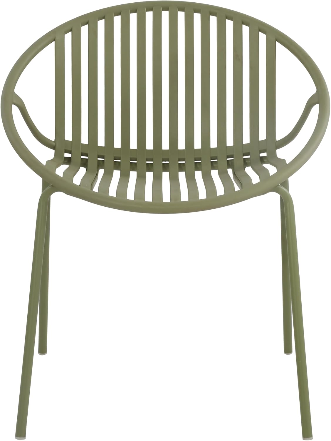 Christopher Knight Home Set of 2 Tita Modern Patio Outdoor Dining Chairs, Stacking Chair, Outside Dinner,Garden/Balcony/Poolside Stackable Accent Chairs,Metal Legs,Plastic Cutout Backrest, Green