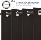 PureFit Outdoor Curtains for Patio Waterproof Weatherproof, UV Resistant Outside Curtains for Gazebo, Front Porch, Pergola, Sun Blocking Privacy Curtain, 120W x 84L inch, 1 Panel, Chocolate