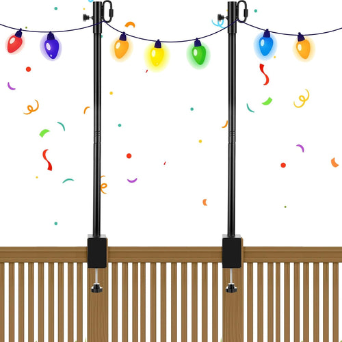 deck string light poles with adjustable 3" clamp, main product view
