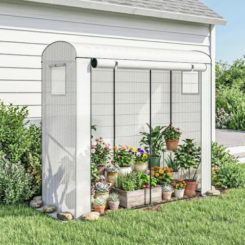 outsunny mini greenhouse portable roll-up door 78.7" x, view 9