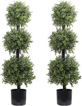 38''t artificial boxwood topiary triple ball outdoor potted, main product view
