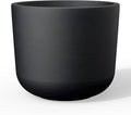 Kante Round Concrete Planter, 9 Inch Dia Classic Style Large Plant Pot with Drainage Hole for Indoor & Outdoor Plants, Ideal for Home, Patio, Garden, Black