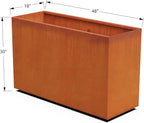 Plantercraft Corten Steel Planters Large Rectangular - 48x18x30 Extra Large Outdoor Planter Box for Patio, Garden & Privacy Screen | Heavy Duty 11-Gauge Metal, Made in USA