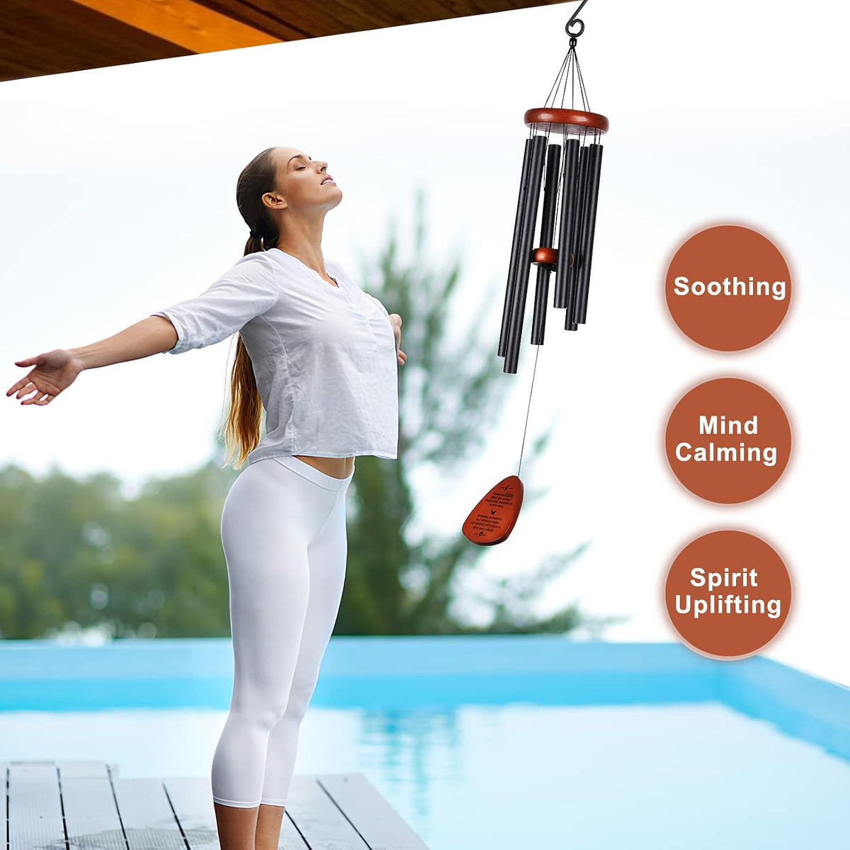 memorial wind chimes, sympathy gift for loss of on a desk or shelf