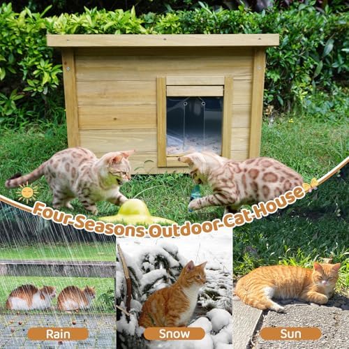 agitree outdoor wooden pet house, weatherproof winter shelter on a desk or shelf