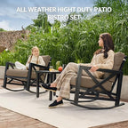 natural expressions 3 piece patio rocking bistro set shown in use