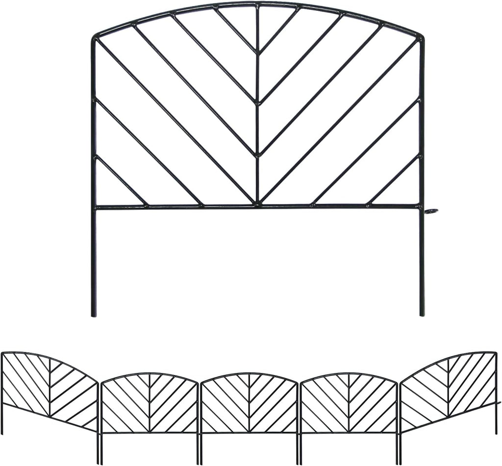 decorative fence 17in x 7.9ft garden metal fence, main product view