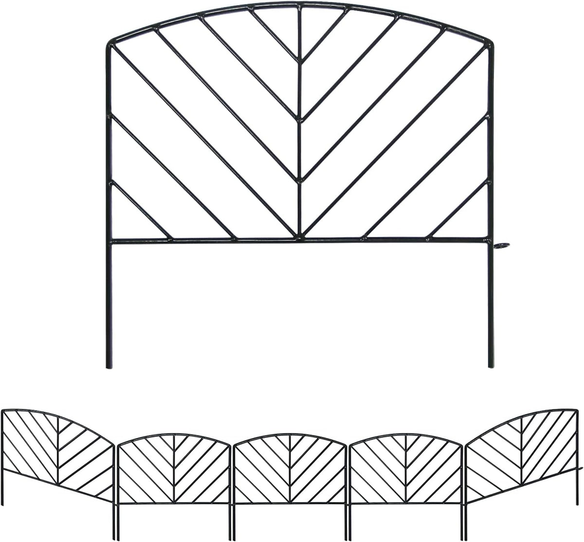 decorative fence 17in x 7.9ft garden metal fence, main product view