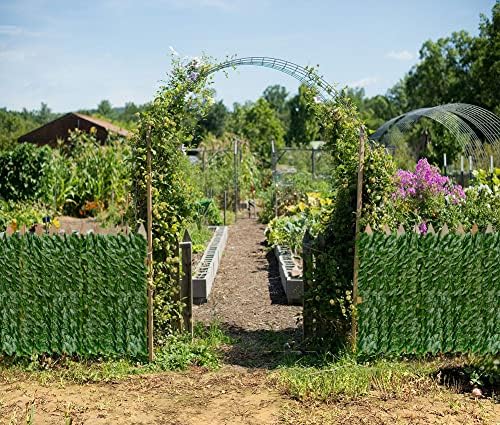icover artificial ivy privacy screen for fence, 39x118in, front angle view