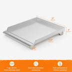Stanbroil Stainless Steel Griddle for Gas Grill Side Burner, 11" x 13" | Universal Side Burner Cooking Surface, Flat Top Design, Fits Most Gas Grill Side Burners, Easy Cleanup
