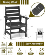 GREENVINES Outdoor Dining Chair | HDPE | Patio Chairs | All-Weather | Black
