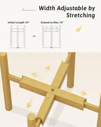 Adjustable Plant Stand Indoor, Bamboo Plant Stand Fits 8 9 10 11 12 Inches, Small Corner Planter Holder for Indoor Plants, Single Floor Plant Stands for Living Room Balcony, Natural Tall