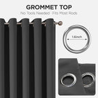 Joydeco Blackout Door Curtain for Doorway Privacy 80 Inches Long, Grommet Closet Curtain for Open Closet, Room Divider for Bedroom Living Room (Grey, 32Wx80L, 1 Panel)