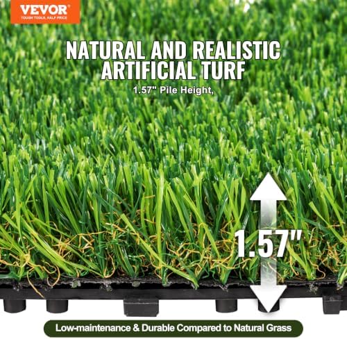vevor artifical grass tiles interlocking turf deck set shown in use