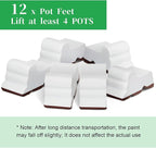Kigeli 12 Pcs Resin Pot Feet for Outdoor Planters 3 Inch Long 1.5 Inch Tall Flower Handmade Elevator Plant Feet Frost Proof Lifter for 14-20 in Pot(White)