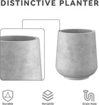 Kante 15.3"+11.6"+8.2" Dia Round Concrete Planter, Large Outdoor Indoor Planter Pots Containers with Drainage Holes and Rubber Plug for Home Garden Patio, Gray Concrete