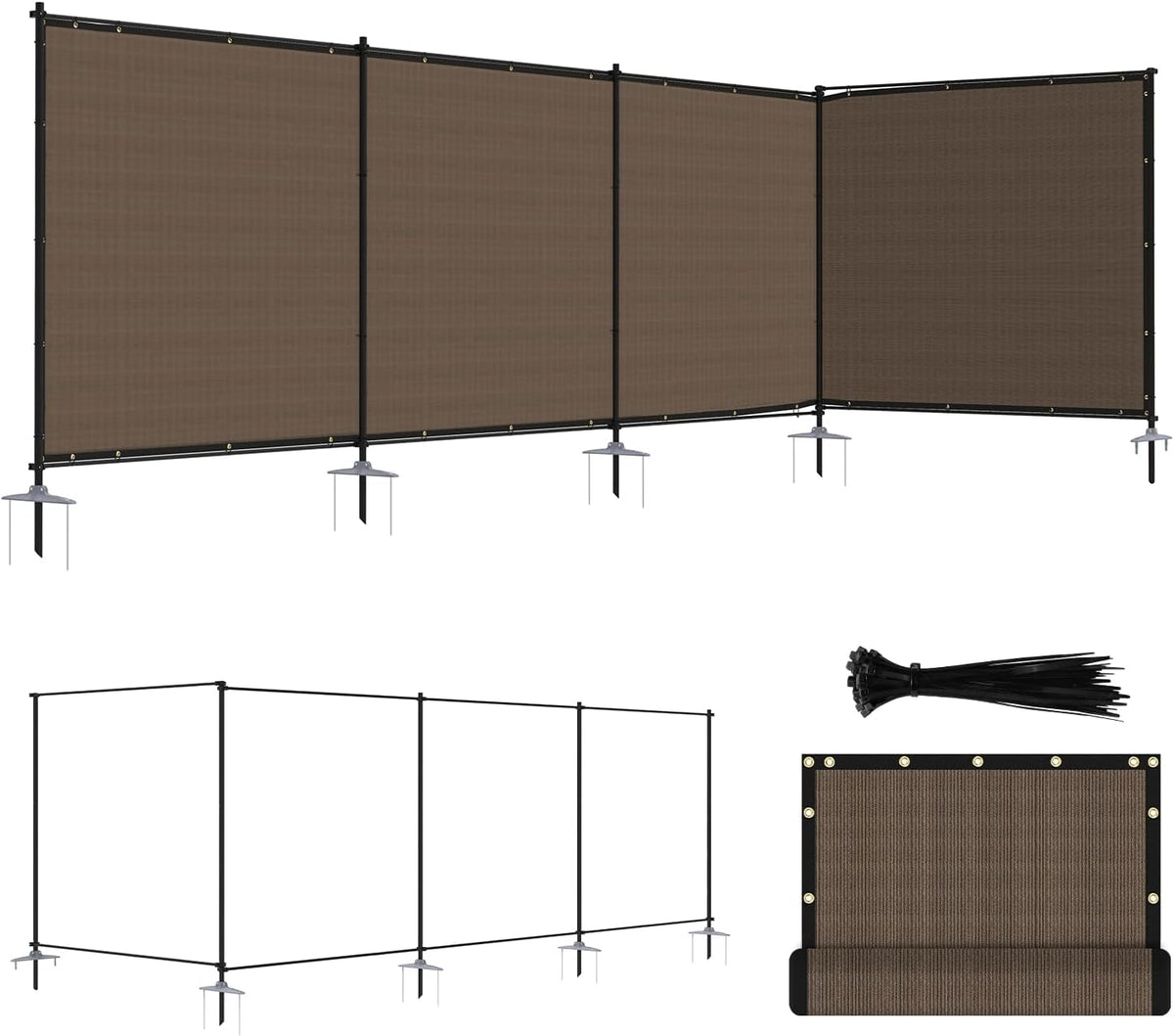 ecoopts 6'hx24'l privacy fence set with poles and, main product view
