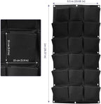 SOUJAP 2 Pack 18 Pockets Vertical Wall Garden Planter Plant Grow Bag, Hanging Felt Grow Bags Vertical Wall Garden for Indoor, Outdoor, Flower, Garden, Vegetable and Home Decoration (Black)