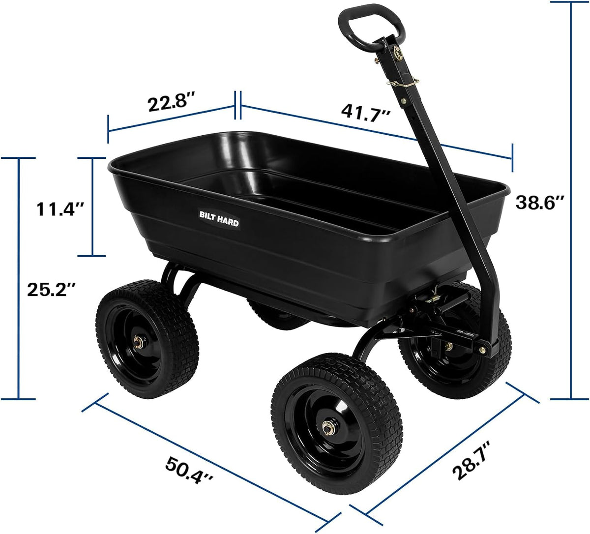 bilt hard 7 cu ft poly garden dump on a desk or shelf
