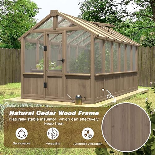 yardenaler 6x12 ft greenhouse kit, wood greenhouses with, package contents