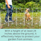 shoplala garden fence (10 panels) 12.5inx31in white metal, side view