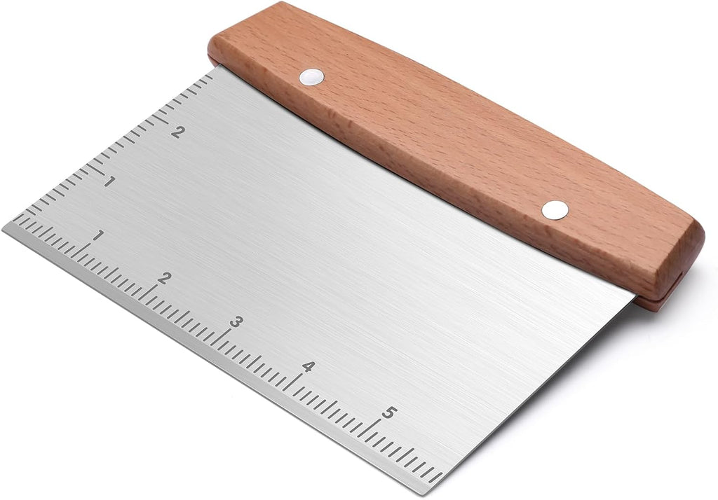 Flyisland Blackstone Bench Scraper,Griddle Scraper for Blackstone, Heavy Duty Stainless Steel Grill Scraper,Dough Scraper Cutter for Bread and Pizza Cutter, Griddle Scraper Chopper