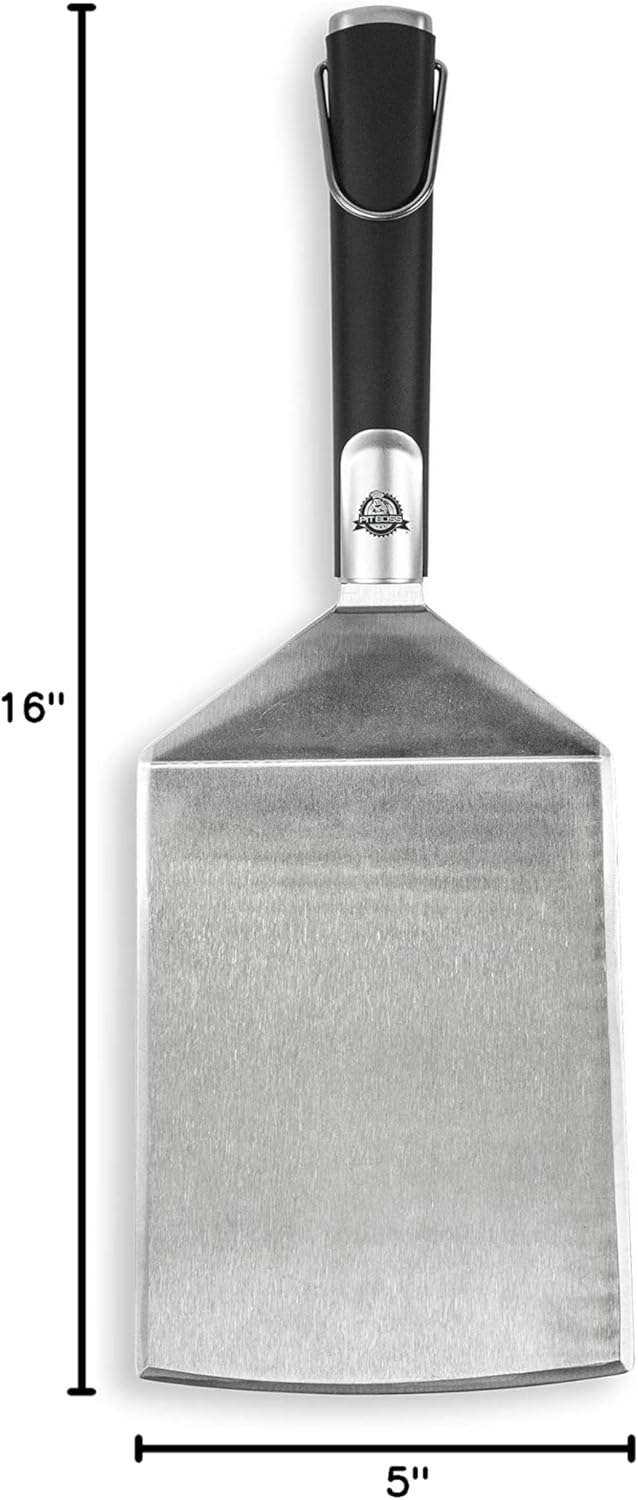Pit Boss Grills Soft Touch Big Head Spatula, Black/Silver large