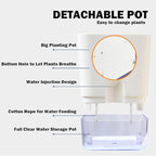 Planterhoma Self Watering Plant Pots for Indoor Plants 7/10 inch, 4 Packs Square Self-Watering Planters with Drainage Hole, White African Violet Pots for Devil's Ivy, Spider Plant, Orchid