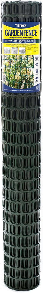tenax garden fence - green plastic mesh, durable shown in use