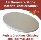 Pizza Baking Stone EXTRA THICK 9/16" for Large Big Green Egg BGE (genuine imported earthenware) not ceramic