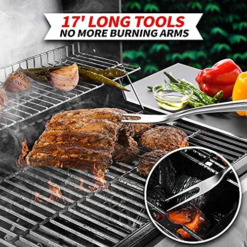 grilaz heavy-duty rose wooden bbq grilling tools set., package contents