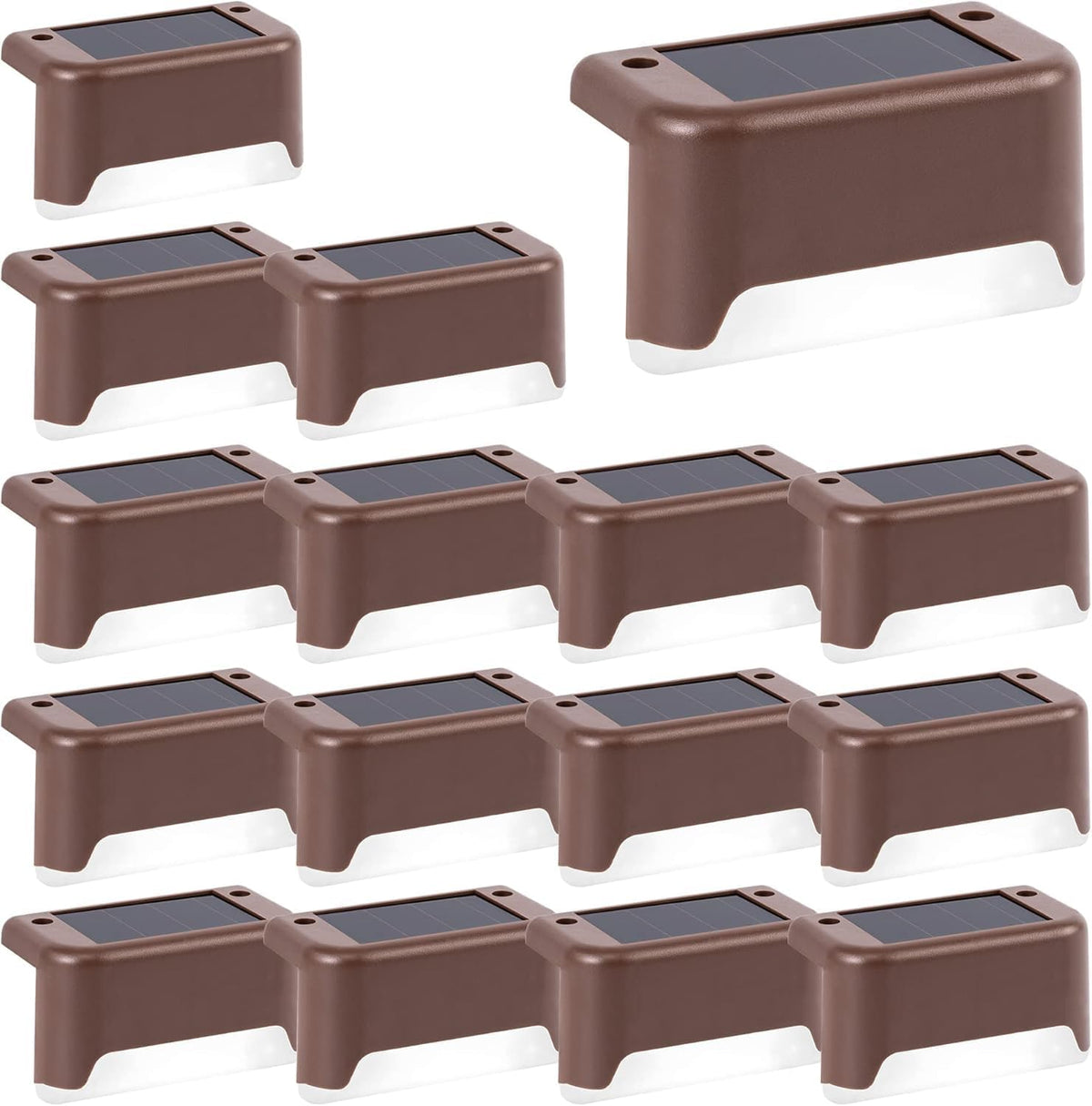 gigalumi solar deck lights outdoor, 16 pack waterproof, main product view