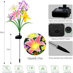 Solar Garden Lights 2 Pack with 8 Lilies Outdoor Decorative Flower Lights for Garden, Gift for Family and Friends, IP65 Waterproof Flower Solar Outdoor Stake Lights for Yard Patio Lawn Pathway